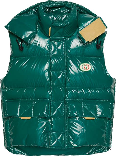 gucci green puffer vest|Gucci Jackets for Men .